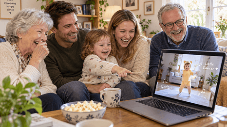 Lustige Tanzclips mit der Familie teilen