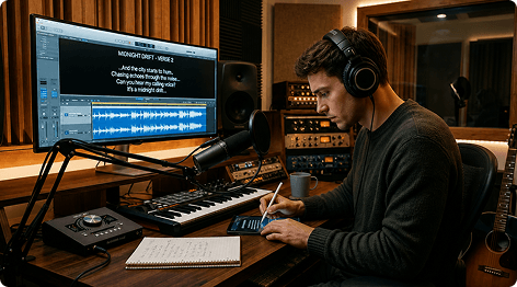 Texte für einen neuen Track schreiben