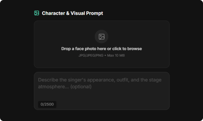 Aggiungi una foto e inserisci un prompt