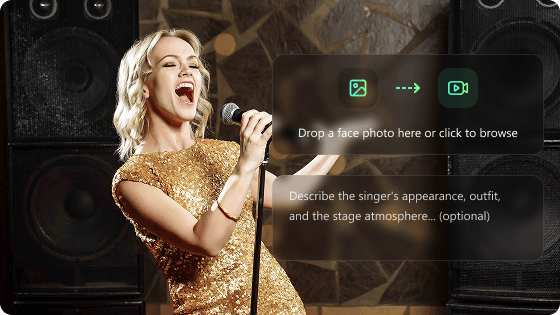 Generazione da Foto a Video di Canto