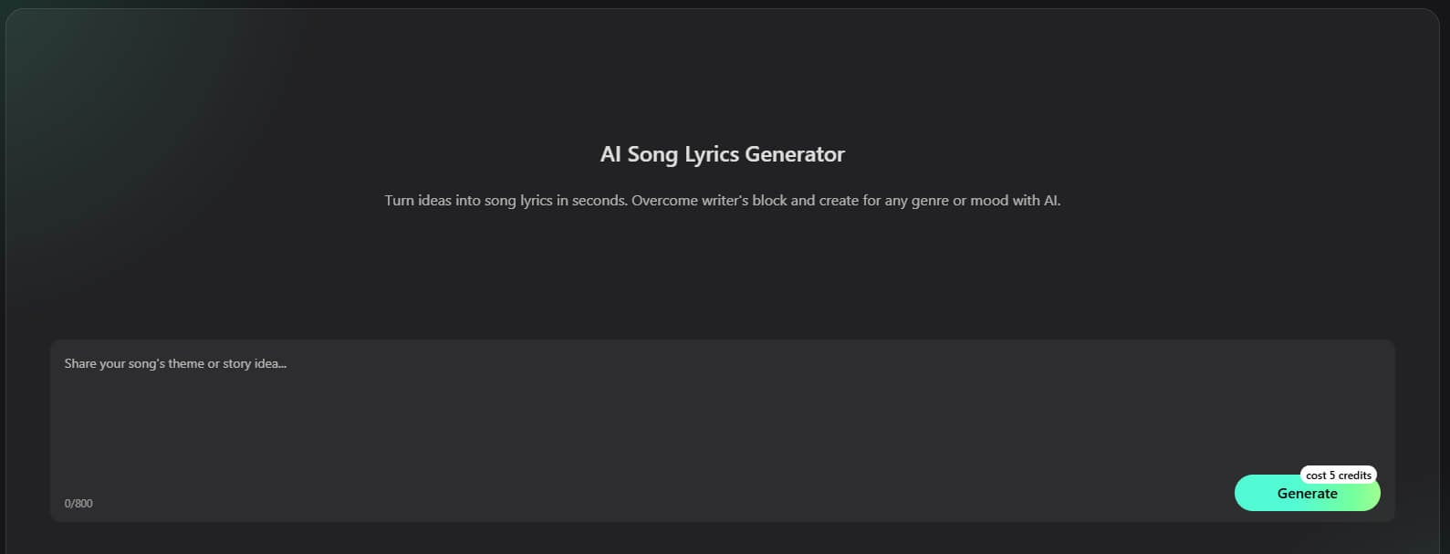 02 Enter your song's theme or story idea