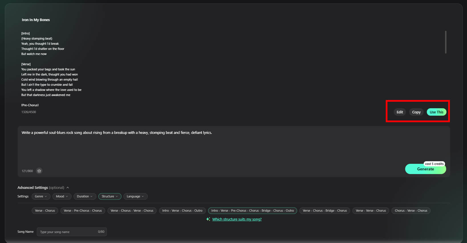 11 Generate song lyrics instantly