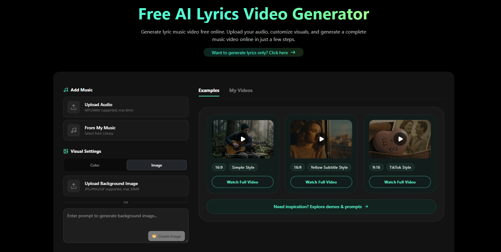 01 Somio best AI lyric video maker
