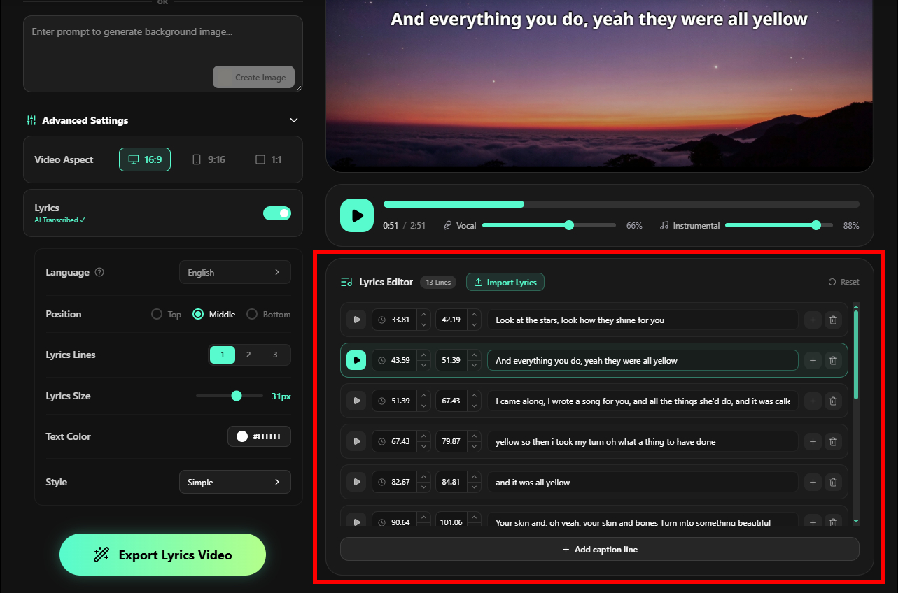 04 Customize your lyrics video