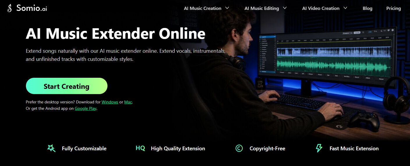 Somio best AI music extender