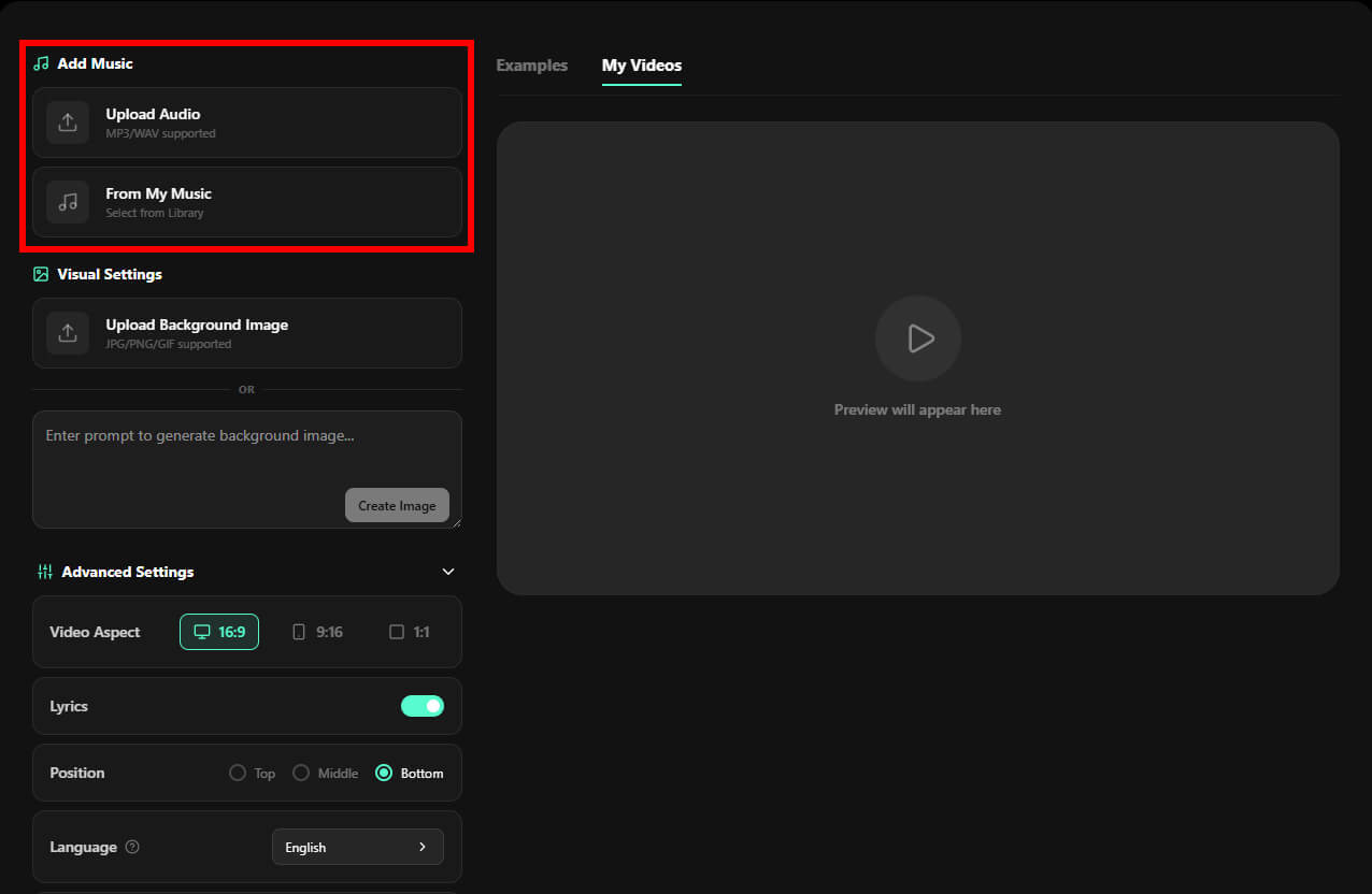 02 Upload your audio file