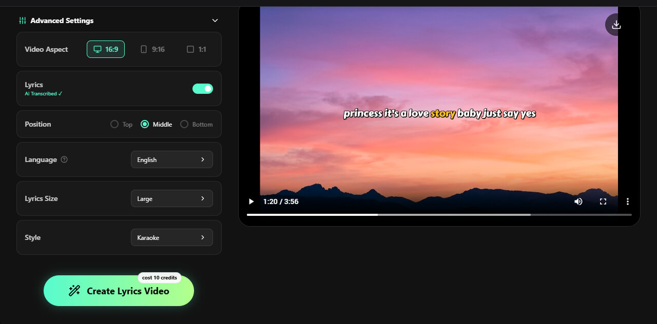 How to Make a Lyric Video with AI in 1 Click (Step-by-Step)