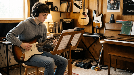 Music Learning, Teaching & Instrument Practice