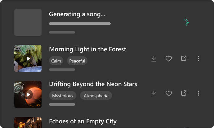 Generuj muzykę ambient AI