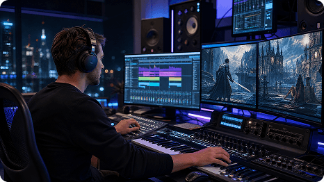 Genera audio de clímax épico para videos y juegos