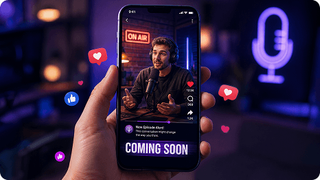 Creador de música de intro para podcast para redes sociales y teasers