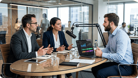 Generador de música de intro para podcast con IA profesional para tecnología y negocios