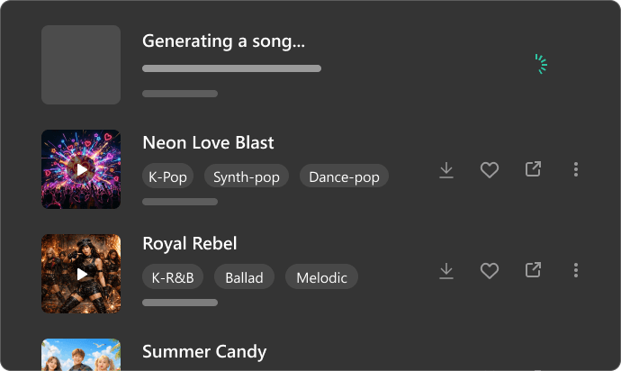 生成完整的 K-Pop 歌曲