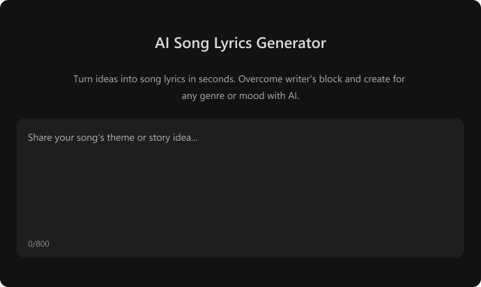 Geben Sie eine Idee oder bestehende Songtexte ein