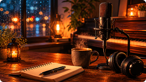 Crea musica di sottofondo emozionale per podcast