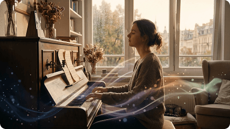 Trasforma i sentimenti in musica per pianoforte espressiva