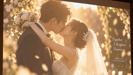 結婚式や記念日の思い出にロマンチックなリリックビデオを作成